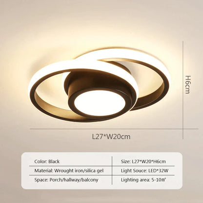 DecorBites™ Black Square LED Ceiling Lamp: Modern Lighting for Corridor, Aisle, Cloakroom, Balcony