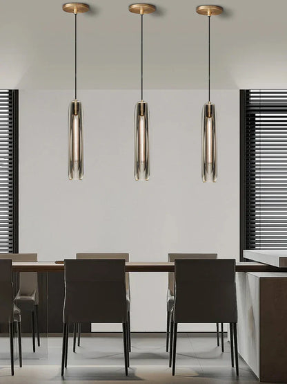 DecorBites™ Crystal Copper Pendant Lights Gold Home Decor Glass Hanging Lamp