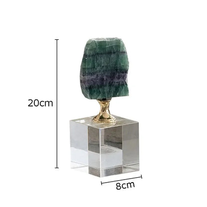 DecorBites™ Crystal Base Ornaments: Agate/Fluorite Artwork, Modern Crafts Room Decor