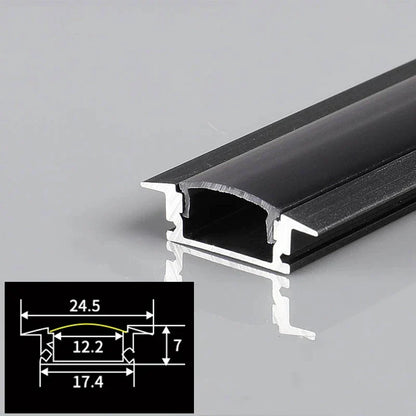 DecorBites™ LED Aluminum Profile Recessed U/YW-Shape Hidden Channel Milky Cover Bar Strip Light