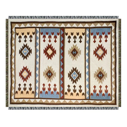 DecorBites™ Geometric Cotton Knitted Sofa Blanket & Tapestry