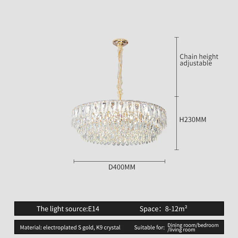 DecorBites™ Crystal Chandelier: Modern Luxury Lighting for Home, Hotel, Restaurant