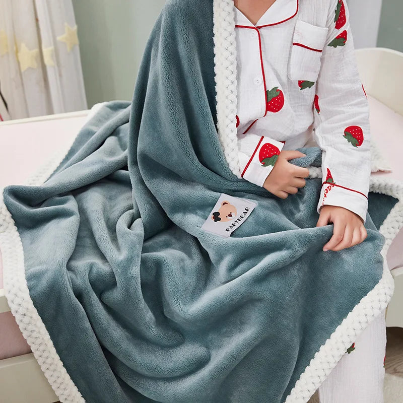 ™ Kids Flannel Nap Blanket - Lightweight & Cozy Single Bed Cover