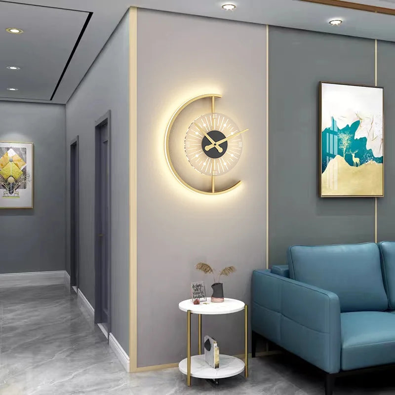 DecorBites™ LED Wall Lamp with Clock for Home Indoor Lighting