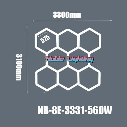 DecorBites™ 6500K LED Hexagrid System for Workshop, Gym, Studio - 2 Year Warranty