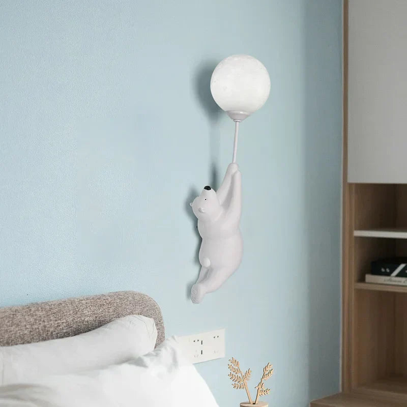 DecorBites™ Bear Night Light: Nordic Cartoon Moon Lamp for Kids Room Decor