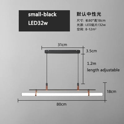 DecorBites™ Glass Belt Chandelier: Modern Indoor Restaurant & Office LED Light