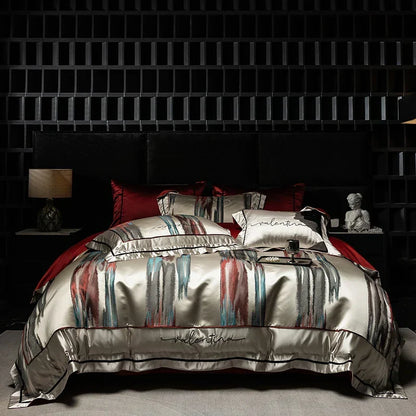 ™ Luxe Brocade Jacquard Bedding Set with Egyptian Cotton & Embroidery