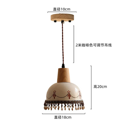 DecorBites™ LED Pendant Lamp Modern Style Home Lighting Living Room Study Bar White Flower Ceramic