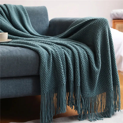 ™ Knitted Pineapple Grid Throw Blanket - Nordic Sofa Blanket for Home Decor