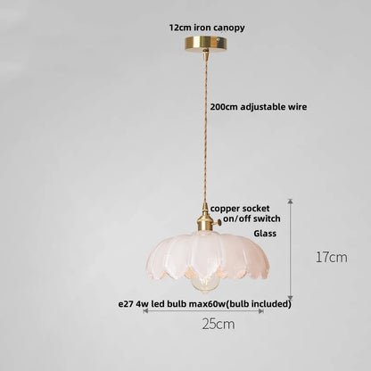 DecorBites™ Amber Glass LED Pendant Lamp Modern Nordic Hanging Light