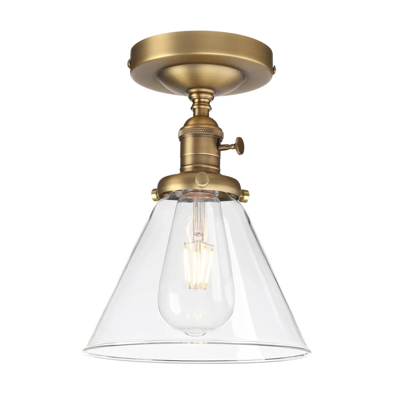 DecorBites™ Funnel Glass Wall Sconce Vintage Industrial Wall Light