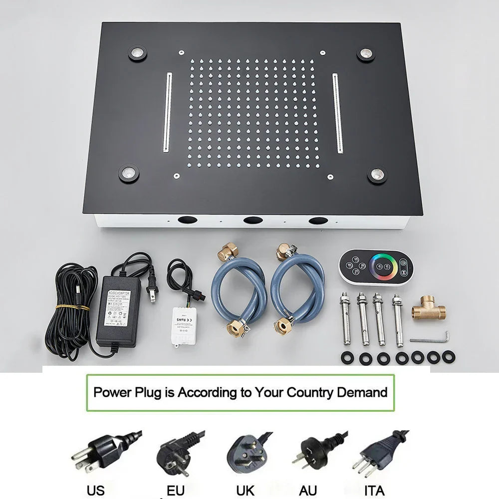 DecorBites™ LED Shower Faucet Set Rain Waterfall System with Remote Control & Colorful Ceiling Display