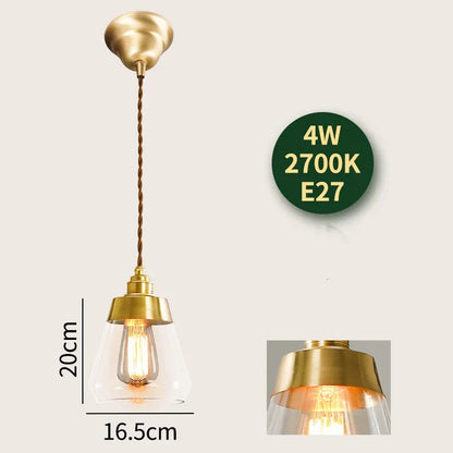 DecorBites™ Glass Lamp LED Pendant Light Fixture with Copper Socket for Nordic Modern Home Decor
