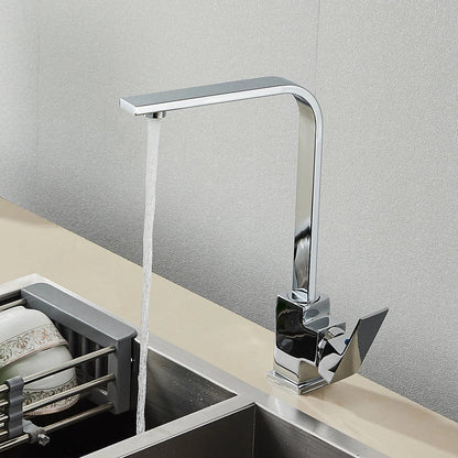 DecorBites™ Black Square Kitchen Faucet: Chorme/Gold Hot Cold Mixer Tap 360° Rotation