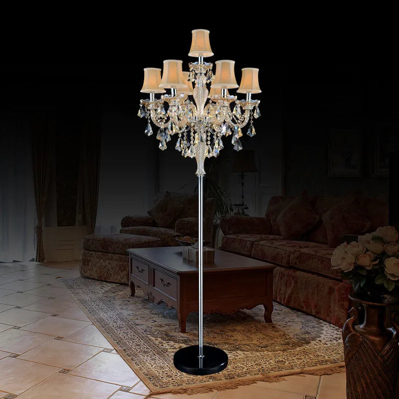DecorBites™ Crystal Chandelier Floor Lamp for Elegant Living Room Decor