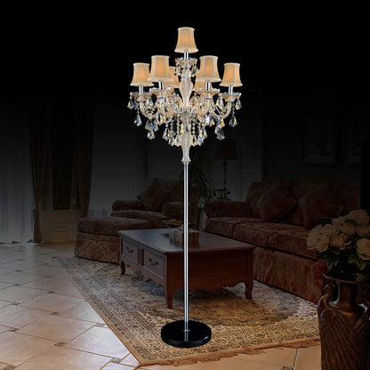 DecorBites™ Crystal Chandelier Floor Lamp for Elegant Living Room Decor