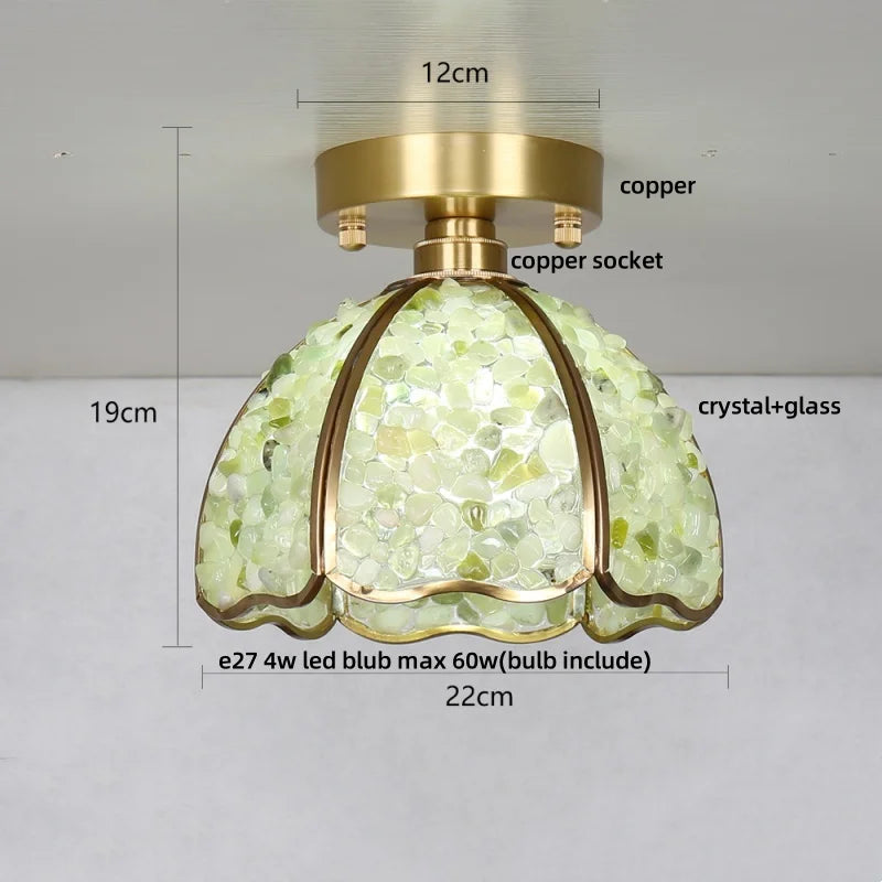DecorBites™ Copper Canopy LED Ceiling Light Glass Crystal Nordic Modern Decor for Home