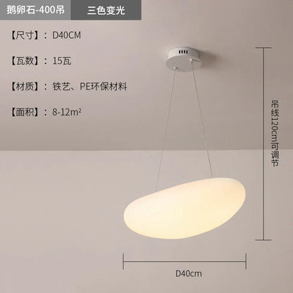 DecorBites™ LED Pebble Pendant Light: Stylish White Chandelier for Living Room, Bedroom, and Restaurant Décor.