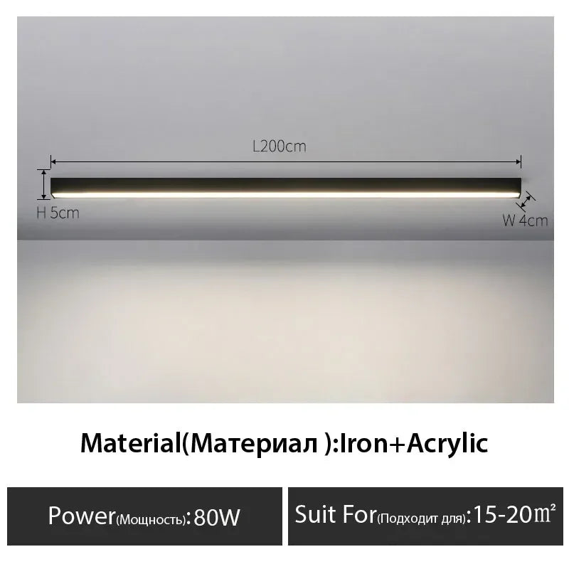 DecorBites™ Black Linear LED Ceiling Lamp for Living Room, Aisle, Dining Room