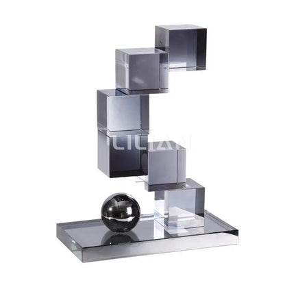 DecorBites™ Geometric Crystal Glass Bookshelf Ornaments