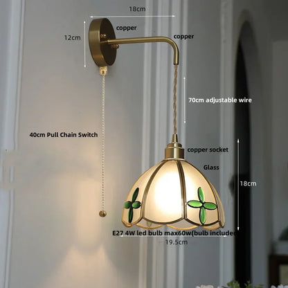 DecorBites™ Amber Glass LED Wall Light Modern Nordic Bedroom Reading Lamp