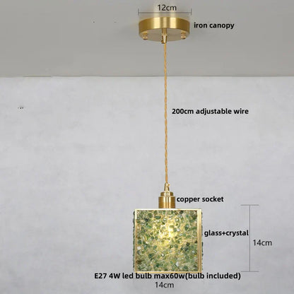 DecorBites™ Glass Crystal LED Pendant Light - Adjustable Luxury Fixture for Kitchen, Foyer, Bathroom