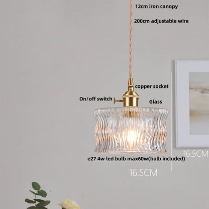 DecorBites™ Glass & Wood LED Pendant Lights for Home Decor & Restaurant Lighting