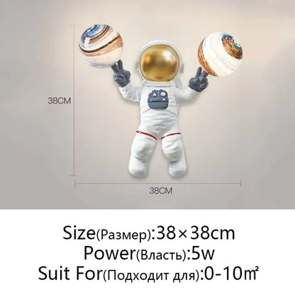 DecorBites™ Astronaut Moon Planet Table Lamp Night Light Bedroom Decor Spaceman Theme