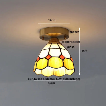 DecorBites™ Butterfly Glass Tiffany LED Ceiling Light - Nordic Modern Copper Lamp