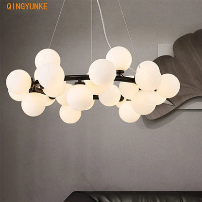 DecorBites™ Glass Ball Chandelier for Living Room - Modern Nordic Kitchen Island Ceiling Light