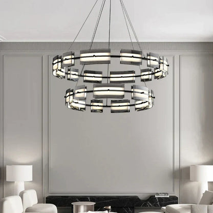 DecorBites™ Glass Restaurant Chandelier, High-End All Copper Lighting Fixture
