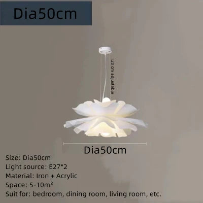 DecorBites™ Acrylic Flower Chandelier LED Pendant Light for Dining and Bedroom Decor