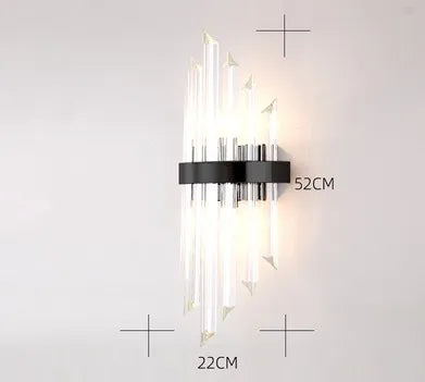DecorBites™ Black Gold Crystal Wall Sconce LED Light for Bedroom Living Room Home Décor