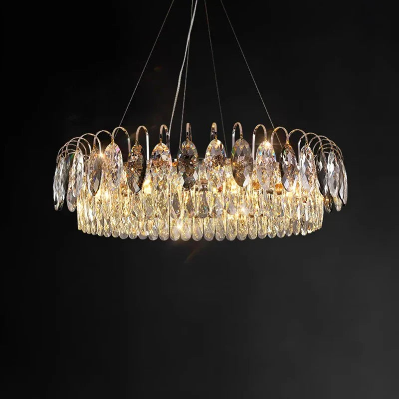 DecorBites™ Crystal Chandelier Pendant Light for Living Room Bedroom Ceiling - Indoor Luxury Lighting