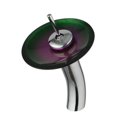 DecorBites™ Glass Rocker Handle Basin Faucet, Waterfall Mixer Taps, Chrome Finish