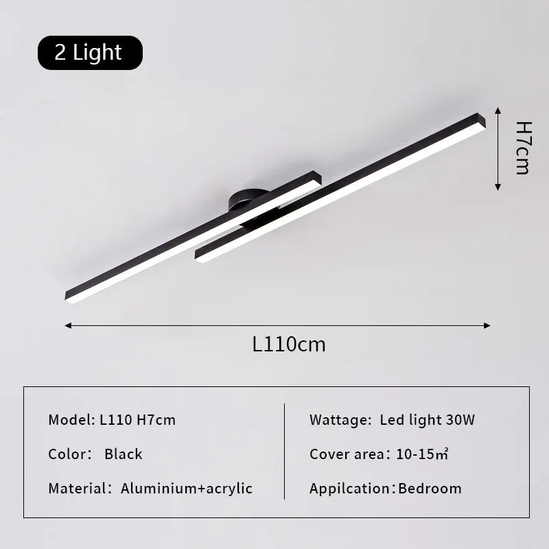 DecorBites™ Linear LED Ceiling Lamp for Living Room Bedroom Lighting Fixtures