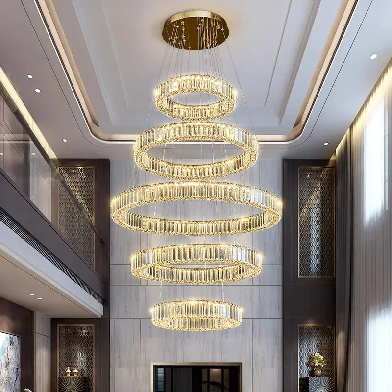 DecorBites™ Crystal Chandelier Pendant Light for Living Room, Staircase, and Ceiling - Luxury Indoor Lighting