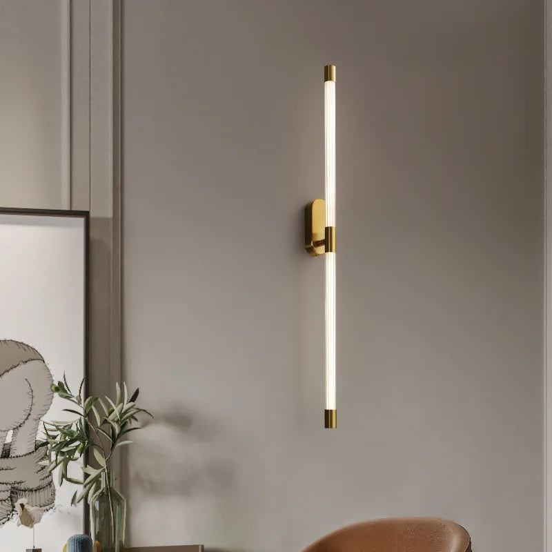 ™ Gold Geometric Lines Wall Lamp for Bedroom and Living Room Decor