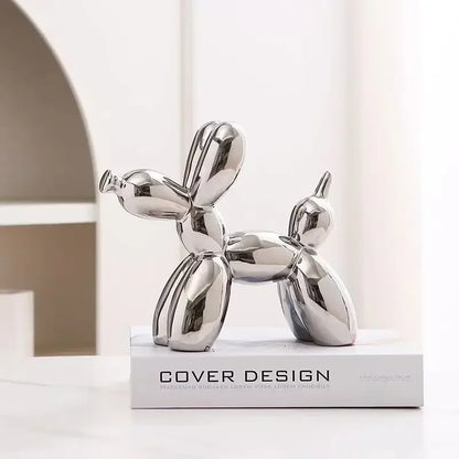 DecorBites™ Abstract Ceramic Balloon Dog Sculpture for Home Office Decor-Gift-Quality Study Room Statue