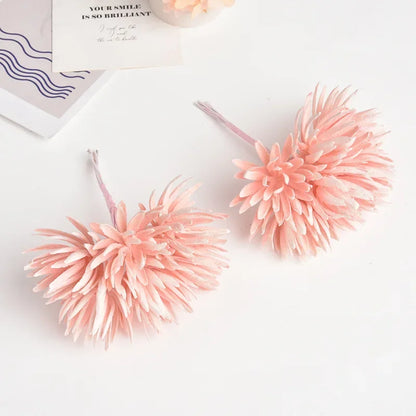 DecorBites™ 6pc 12cm Silk Mini Handmade Bouquet Wedding Home Decoration Fake Flowers