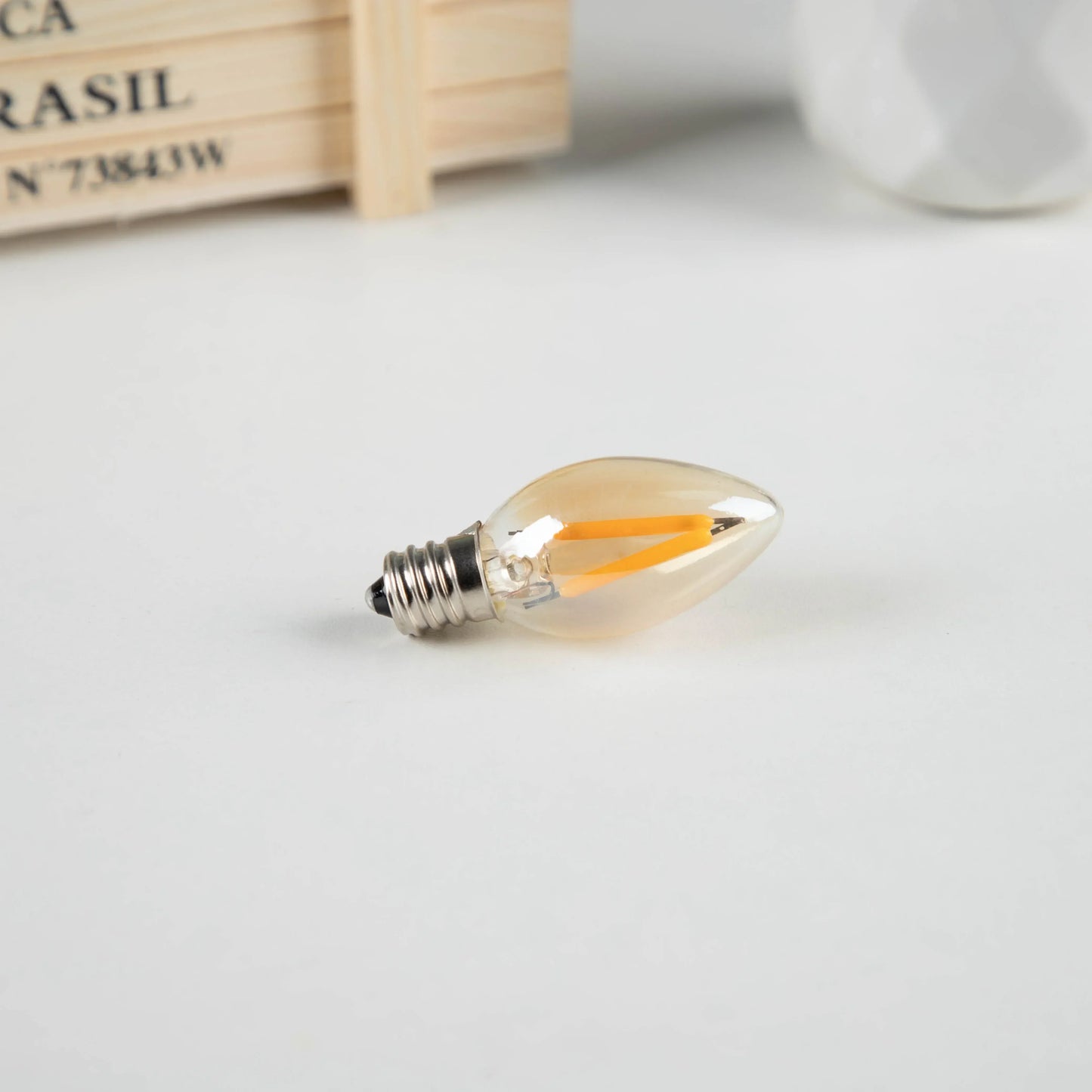 DecorBites™ 1W LED Filament Edison Candle Light Bulb 2200K Dimmable Gold Glass