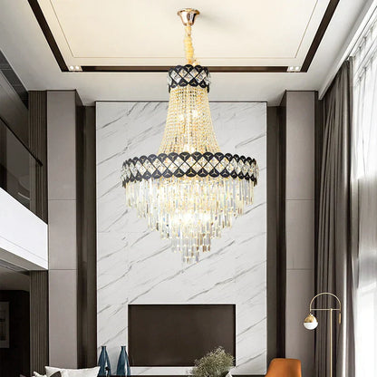 DecorBites™ Crystal Chandelier Spiral Staircase Living Room Lamp Texture Design