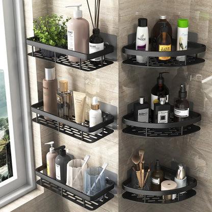 DecorBites™ Aluminum Corner Shower Storage Rack - Punch-free Bathroom Shelf Organizer