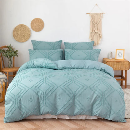 DecorBites™ Geometric Cut Flowers Duvet Cover Set King Size High Quality Bedding
