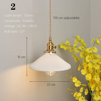 ™ Japanese Ceramic Pendant Light Scandinavian Style Luxury Lamp