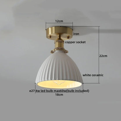 DecorBites™ Ceramic LED Ceiling Light Modern White Porch Balcony Luminaria