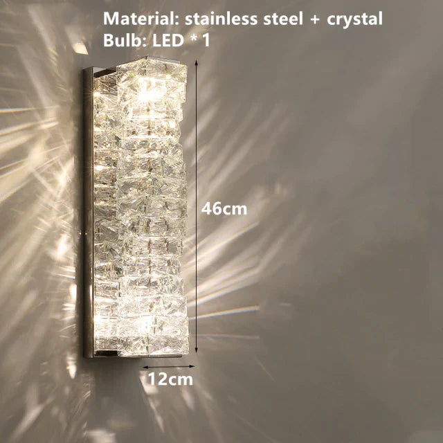 DecorBites™ Contemporary Crystal Wall Sconce for Bedside, Bathroom, Corridor, Aisle, TV Background Lighting
