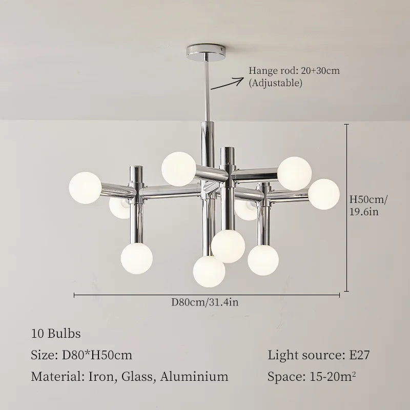 DecorBites™ Bauhaus Glass Hanging Ceiling Lamps LED Chandelier Room Decor for Living Bedroom