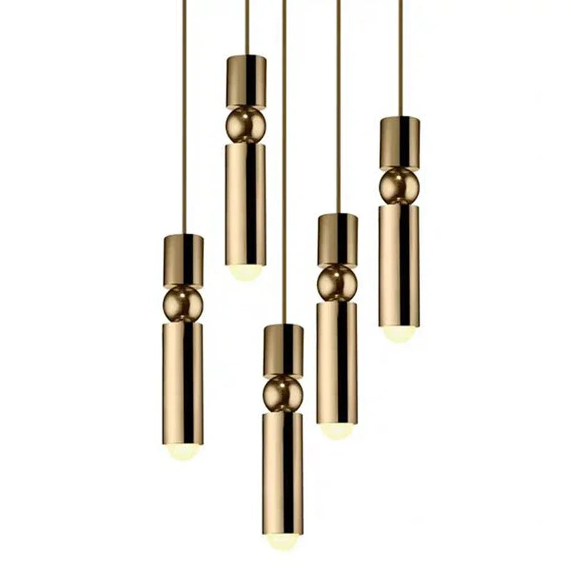 DecorBites™ Black Gold LED Tube Pendant Lamp for Home Shop Decoration